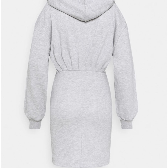 Top Shop Hooded Sweatshirt Dress modern mini or above knee size 6 grey - Picture 5 of 11
